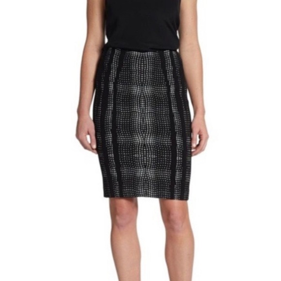 Diane Von Furstenberg Stretch Blend Pencil Skirt - Picture 3 of 8